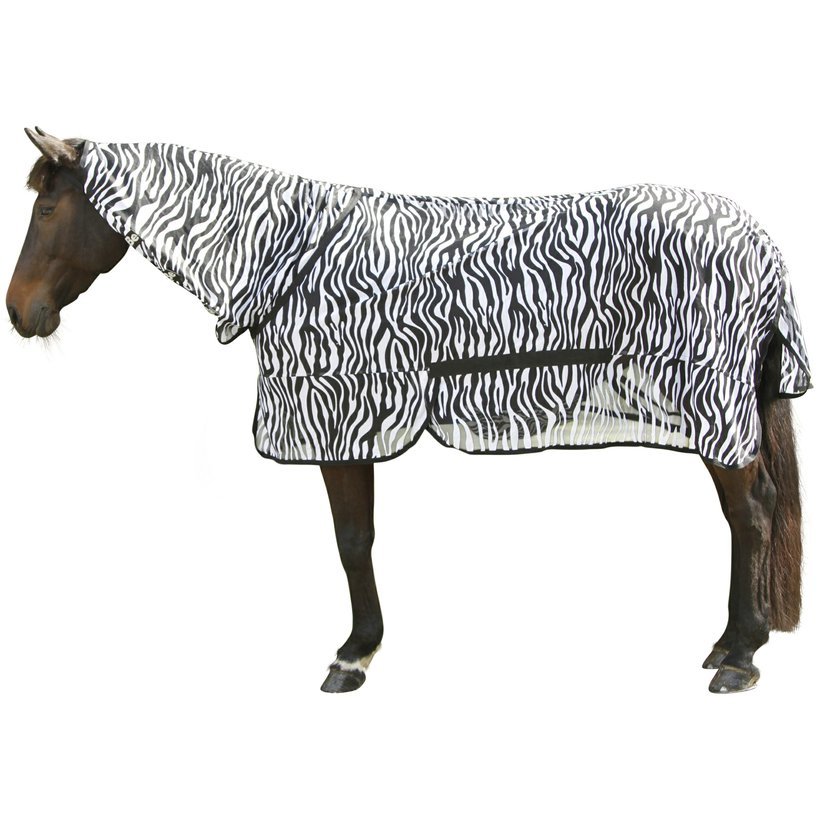 Síťová deka proti hmyzu pro koně s krčním dílem ZEBRA