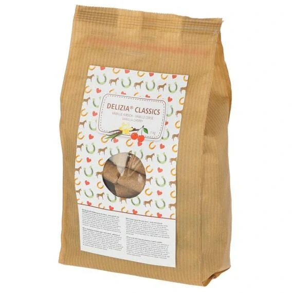 Pochoutka pro koně DELIZIA, vanilka/višeň, 1kg