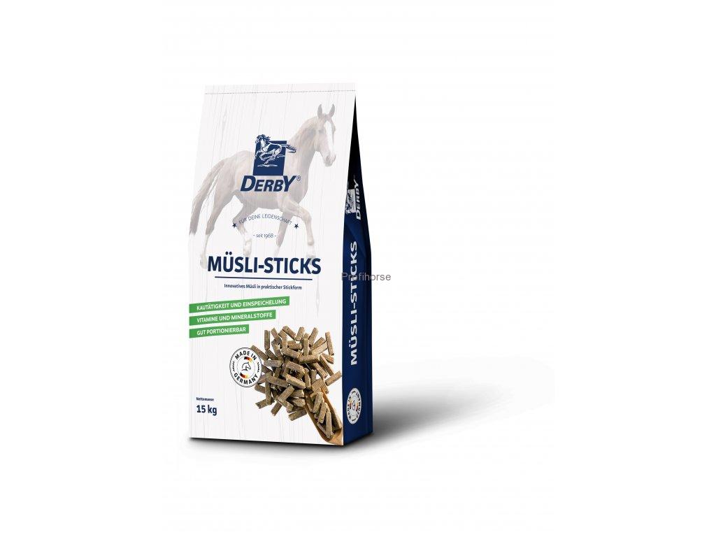 Derby Müsli Stixx, 15 kg müsli tyčinka pro sportovní a rekreační koně