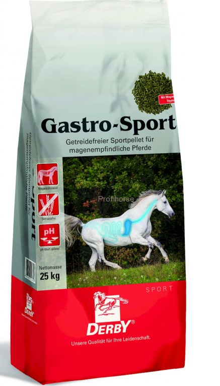 Derby Gastro Sport, 25 kg bezobilné granule pro sportovní koně s citlivým žaludkem