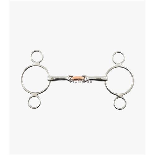 Nerezové udidlo Pessoa Premier Equine, 2 xlomené, 3-kroužkové