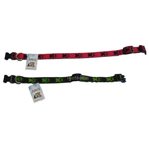Nylonový obojek pro psy vzor tlapka, mix barev, 24 - 40 cm