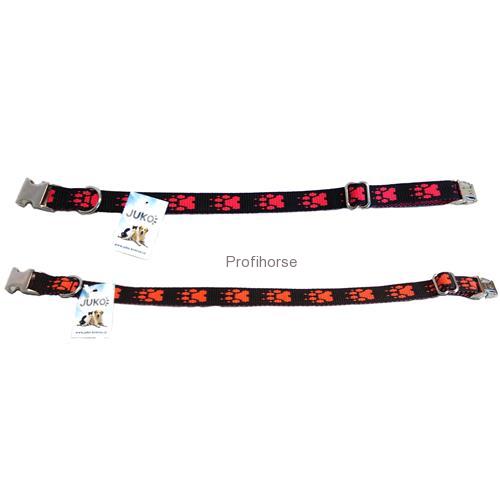 Nylonový obojek pro psy s kovovou sponou vzor tlapka, 24 - 40 cm