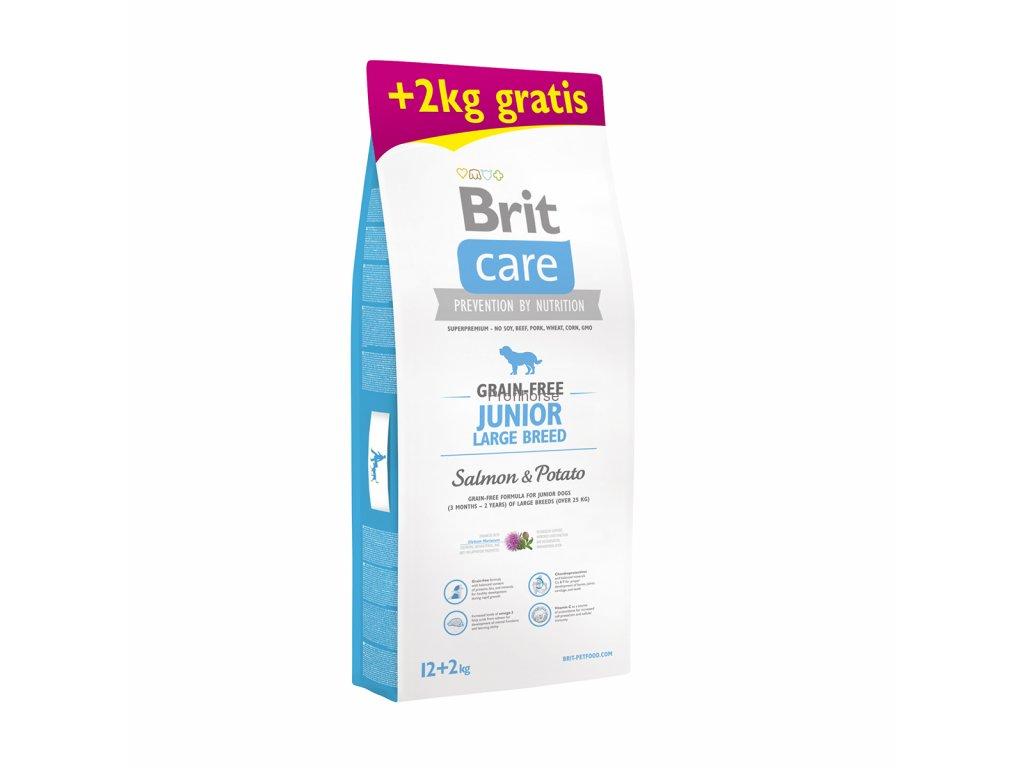 Brit Care Grain-free Junior Large Breed Salmon & Potato 12+2kg ZDARMA