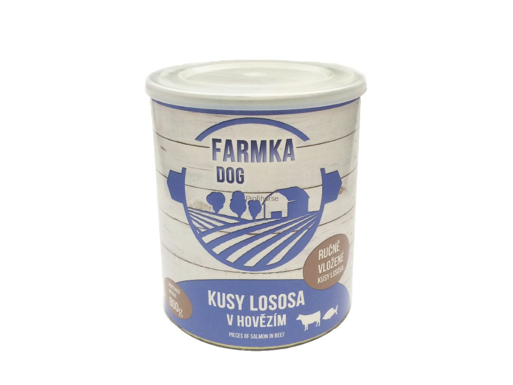 FARMKA DOG masová konzerva s lososem 800g