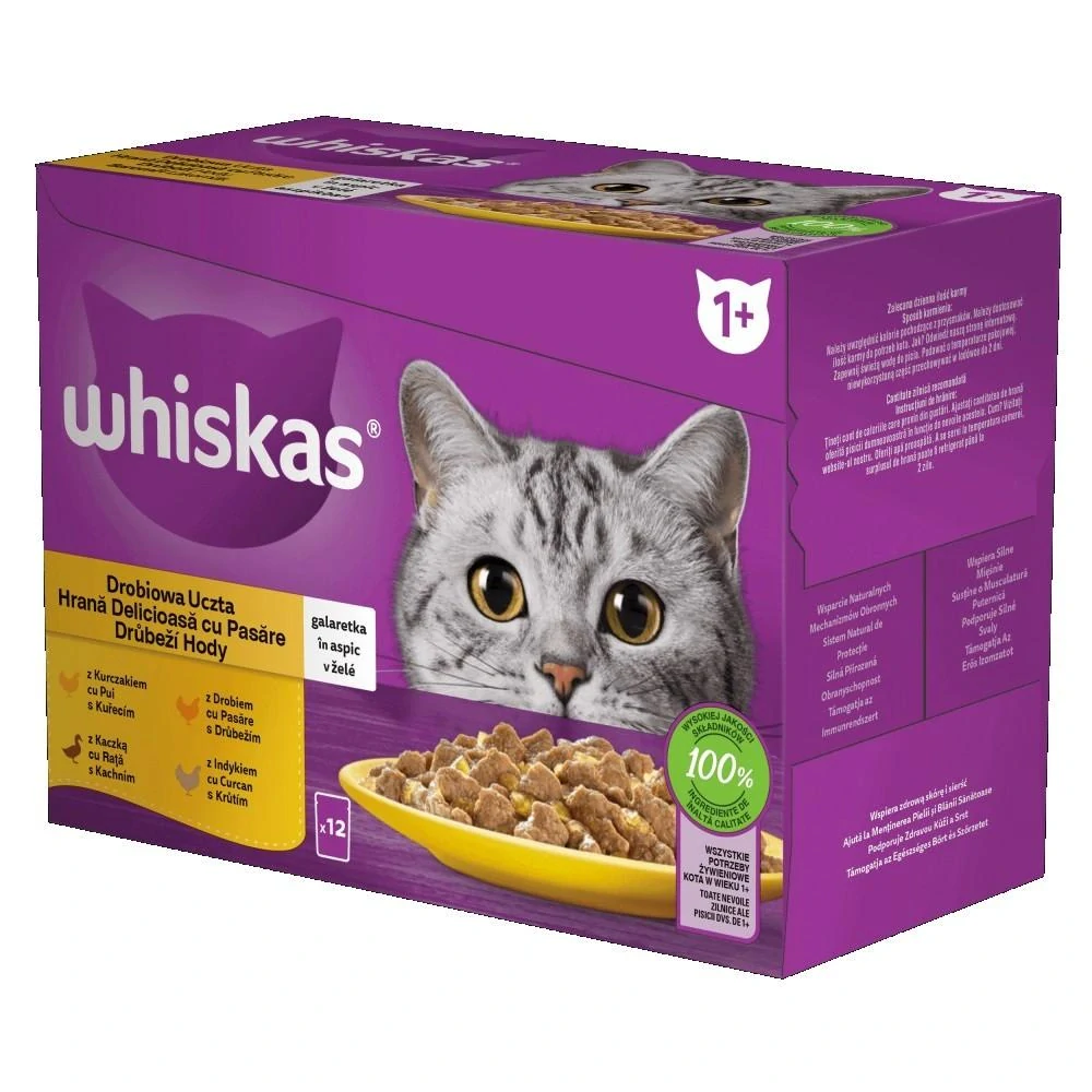 Whiskas Drůbeží Hody v Želé - 12x85g