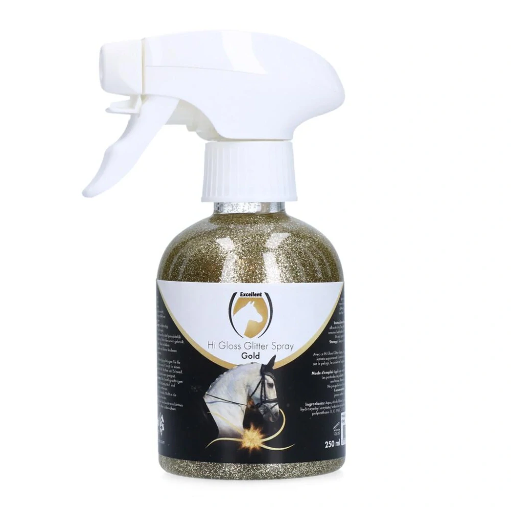 Sprej s třpytkami Excellent Horse Hi Gloss, zlatý, 250 ml