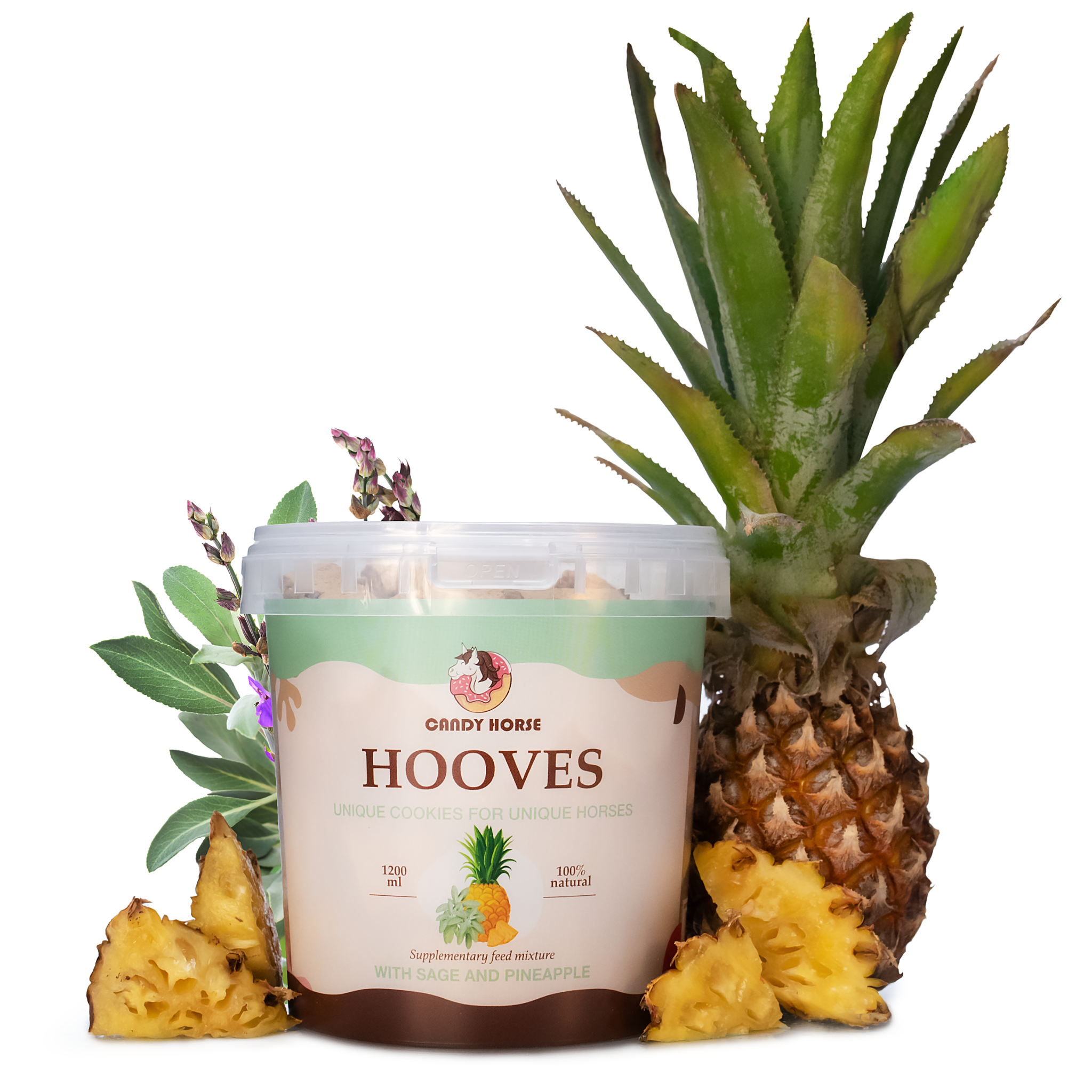Pamlsky Candy Horse, ananas - šalvěj, 1200 g