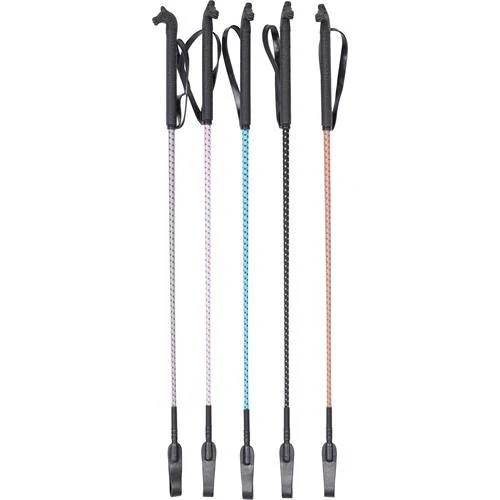 Bič Harrys Horse s plácačkou, rukojeť s koníkem, 70 cm