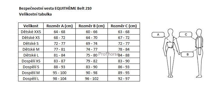 Bezpečnostní jezdecká vesta EQUITHEME Belt 210, dětská