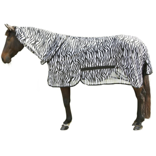Síťová deka proti hmyzu pro koně s krčním dílem ZEBRA