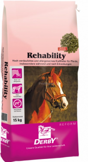 Derby Rehability, 15 kg extrudované krmivo pro koně