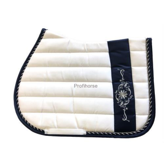 Podsedlová dečka QHP Botanic, modro-bílá