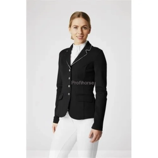 Dámské jezdecké sako Horze, s bílým lemem, černé