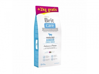 Brit Care Grain-free Junior Large Breed Salmon & Potato 12+2kg ZDARMA