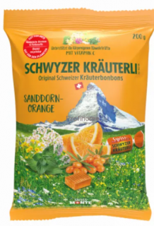ŠVÝCARSKÉ BONBONY RAKYTNÍK-POMERANČ