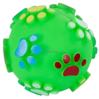 Pískací míček s tlapkami, průměr 7 cm