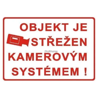 Objekt je střežen kamerovým systémem ! - plast A4
