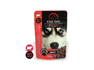 Fine Dog kapsička Adult hovězí v omáčce 100g