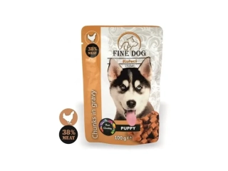 Fine Dog kapsička Puppy kuřecí v omáčce 100g