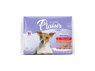 Plaisir dog Kapsa Multipack pro dospělé psy 4x100g (2xhověží, 2xkuřecí)