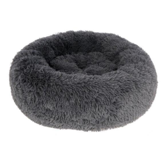 Plyšový pelíšek pro psy Fluffy, tmavě šedý, 60 x 18 cm