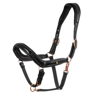 Kožená ohlávka Equestro s rose gold kováním