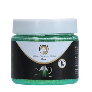Lesk na kopyta se třpytkami Excellent Horse Hi Gloss, zelený, 150 ml