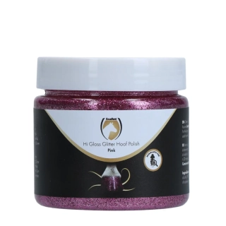 Lesk na kopyta se třpytkami Excellent Horse Hi Gloss, růžové, 150 ml